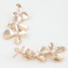 Polished Triple Flower Drop Earrings - Floral Cascade