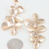 Polished Triple Flower Drop Earrings - Floral Cascade