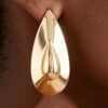 Double-Layer Polished Teardrop Earrings