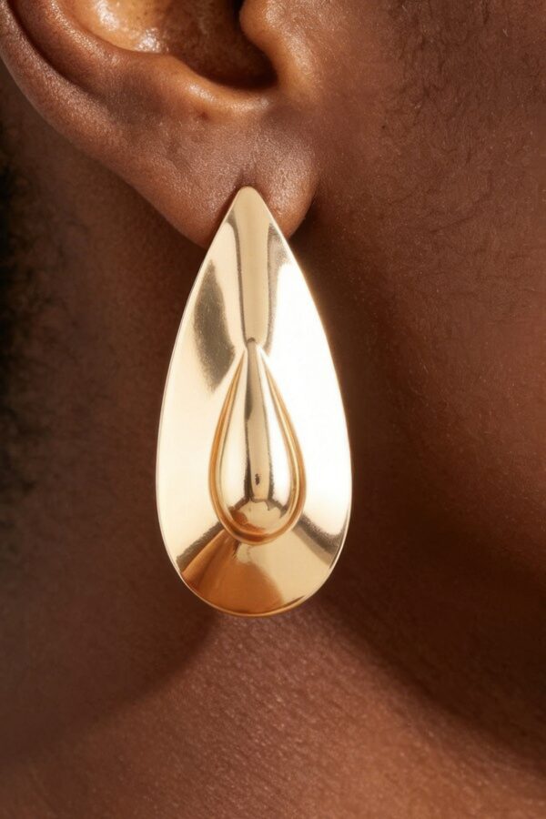 Double-Layer Polished Teardrop Earrings