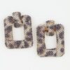 Pave Square Open-Frame Geometric Earrings