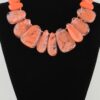 Marble Ripple Statement Necklace - Cascading Fan Pendant