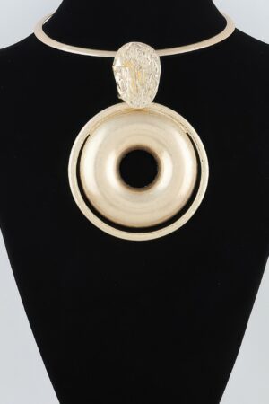 Layered Disc Choker Necklace - Modern Geometric Pendant
