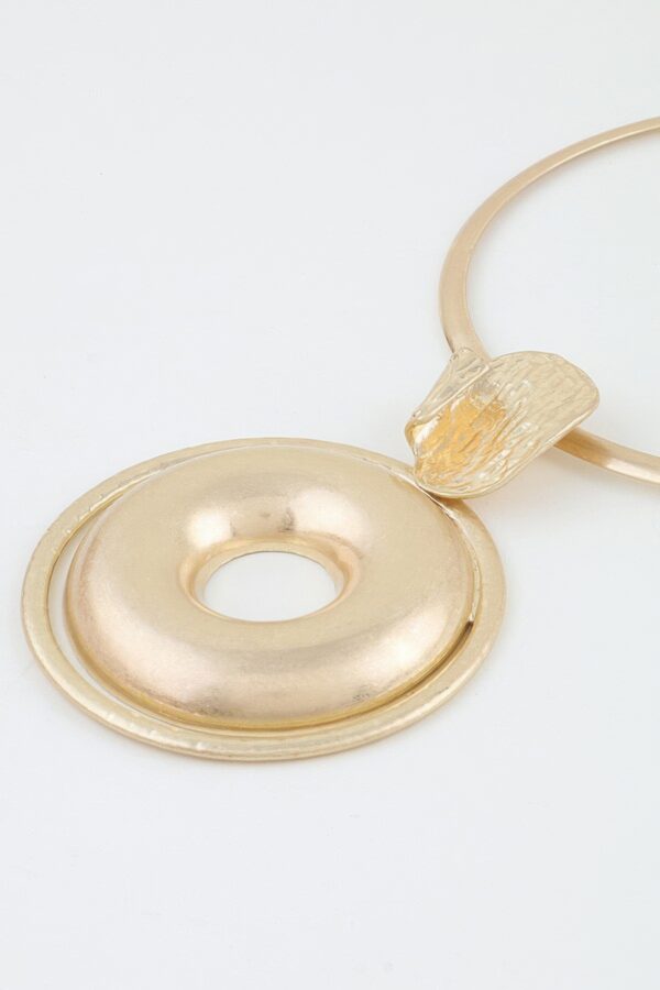 Layered Disc Choker Necklace - Modern Geometric Pendant
