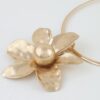 Hammered Flower Choker - Textured Five-Petal Pendant