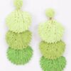 Fan-Shaped Faux Straw Earrings - Layered Texture