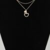 Double-Chain Equestrian Drop Beaded Necklace