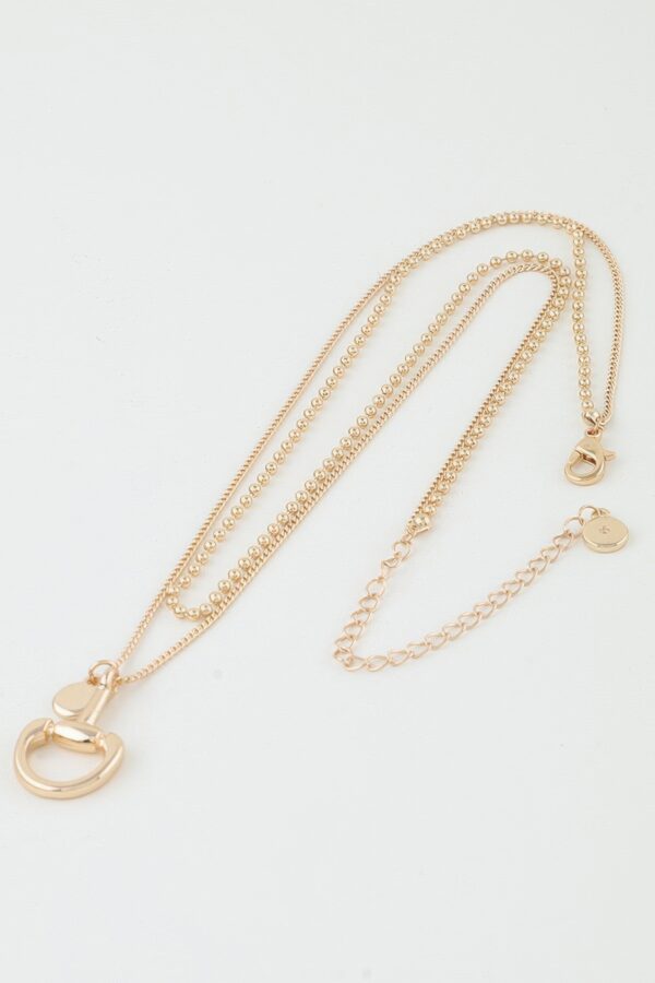 Double-Chain Equestrian Drop Beaded Necklace