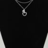 Double-Chain Equestrian Drop Beaded Necklace