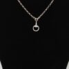 Equestrian Drop Chain Necklace with Sparkling Accents