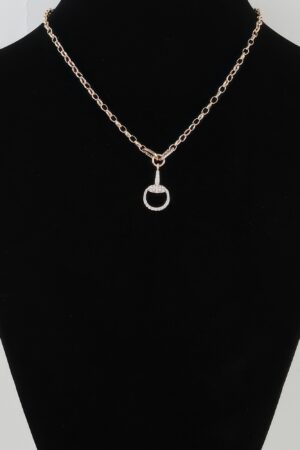 Equestrian Drop Chain Necklace with Sparkling Accents
