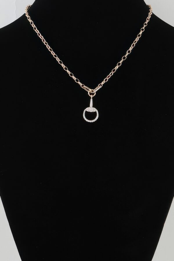 Equestrian Drop Chain Necklace with Sparkling Accents