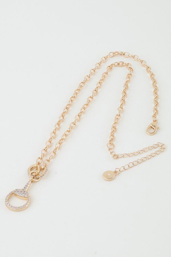 Equestrian Drop Chain Necklace with Sparkling Accents