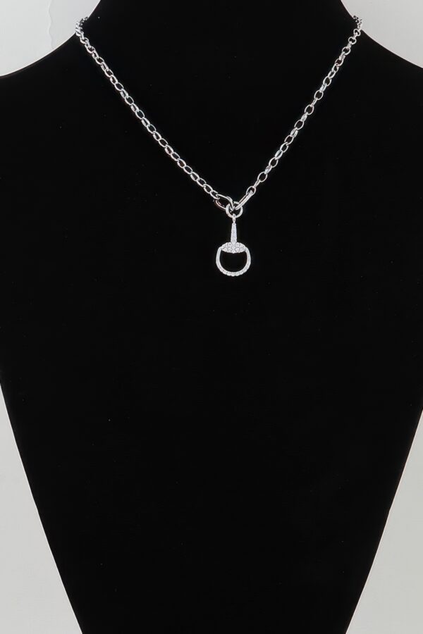 Equestrian Drop Chain Necklace with Sparkling Accents