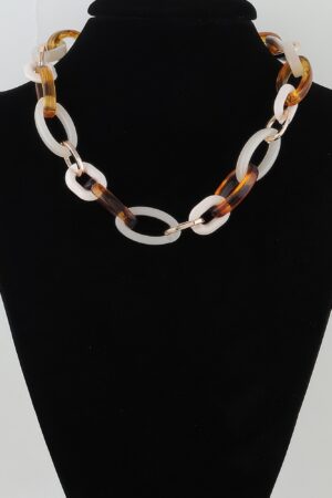 Multi Nude-Toned Chunky Chain Necklace
