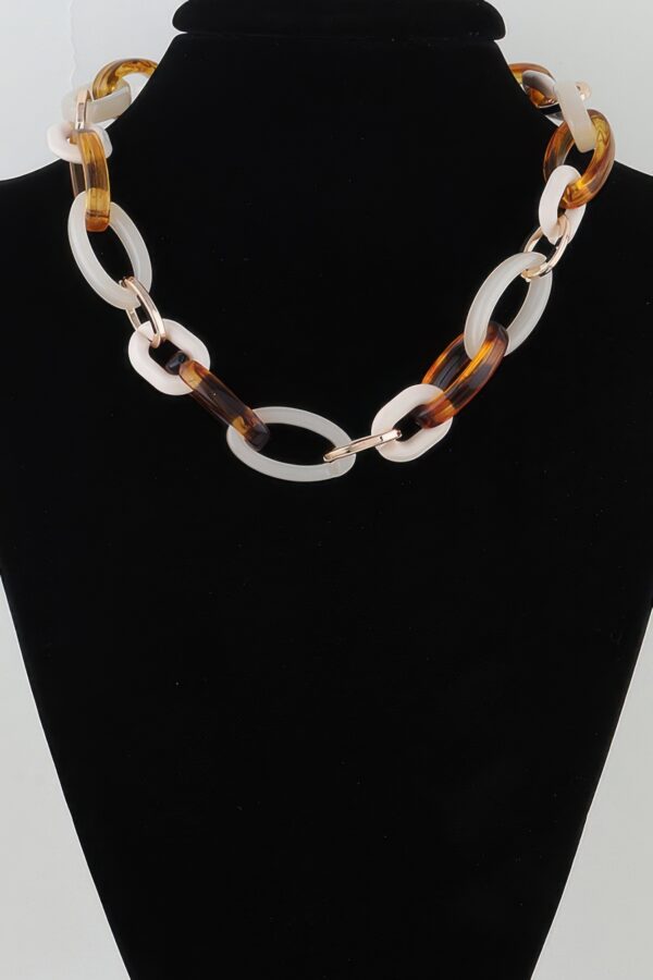 Multi Nude-Toned Chunky Chain Necklace