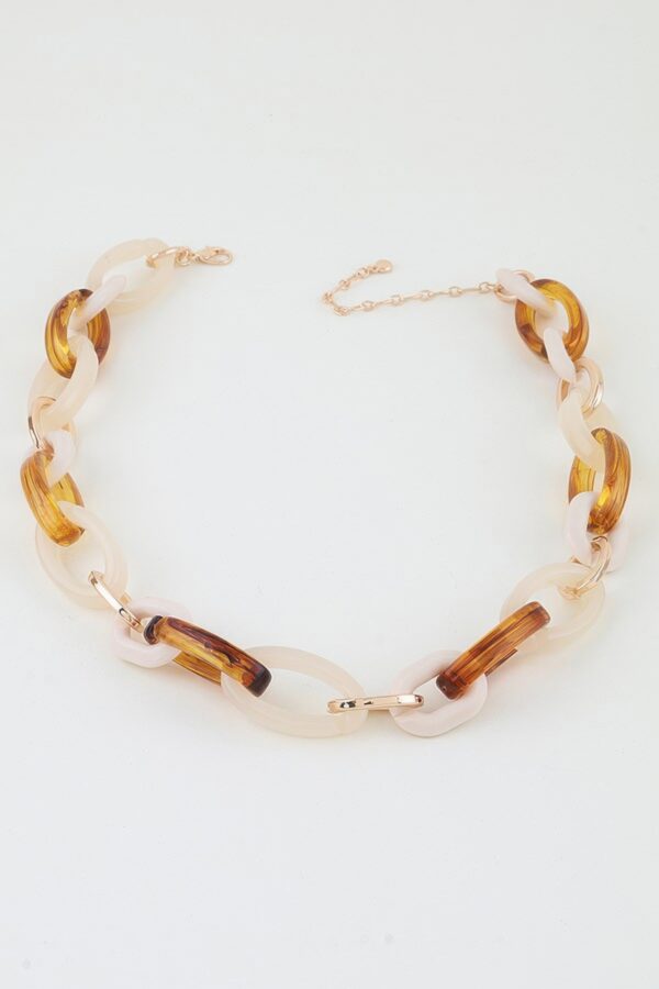 Multi Nude-Toned Chunky Chain Necklace
