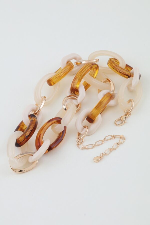 Multi Nude-Toned Chunky Chain Necklace