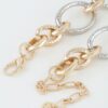 Indented Hoop Chain Necklace with Textured Ovals