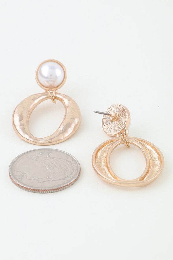 Textured Oval Drop Earrings with Smooth Rounded Top