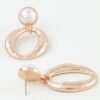Textured Oval Drop Earrings with Smooth Rounded Top