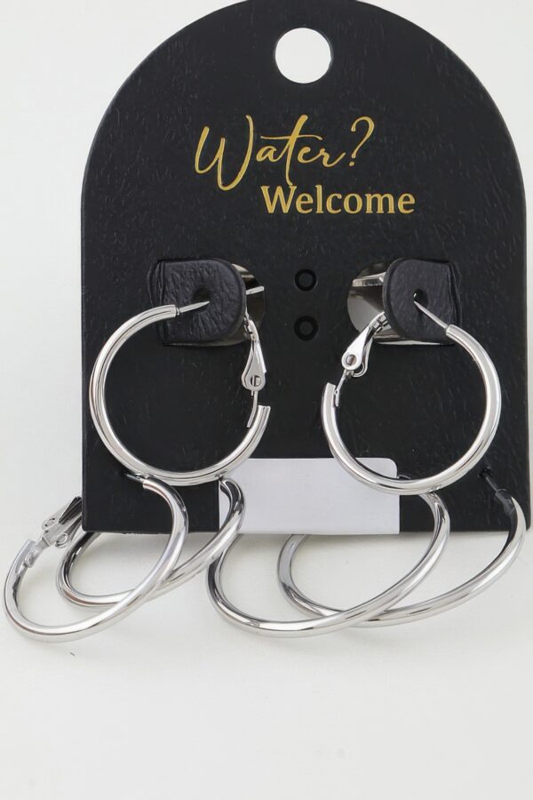 Triple Pack Rounded Hoop Earrings - Polished Set