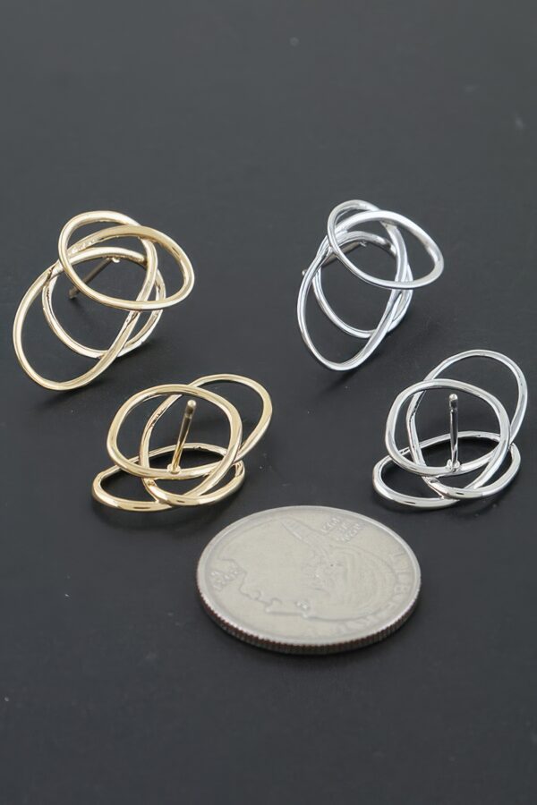 Triple Solar Spiral Earrings - Layered Loop Accent