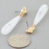 Marble Knot Teardrop Earrings - Sculpted Stone Drop