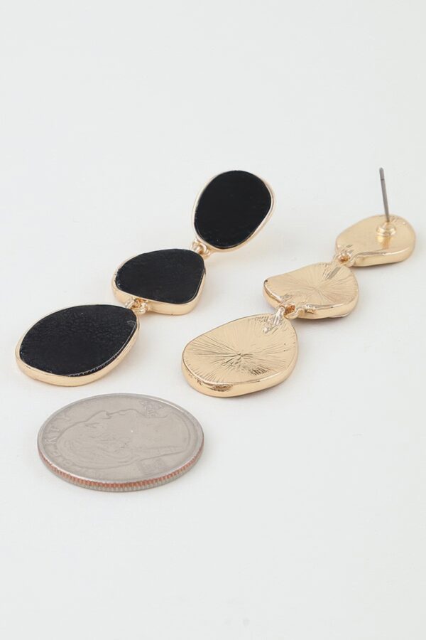 Hammered Triple-Layer Cascading Drop Earrings