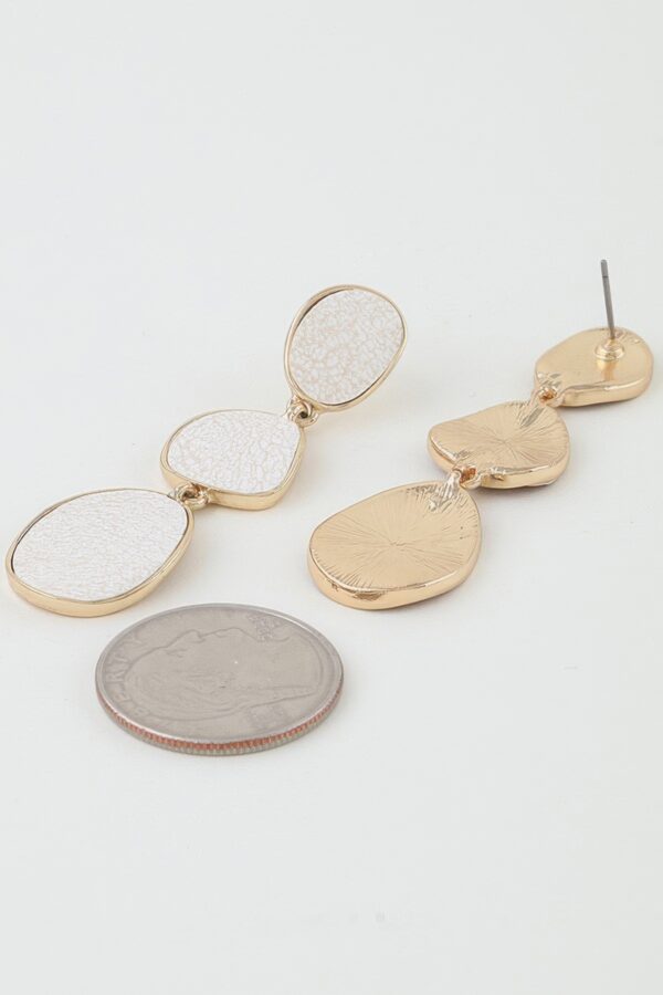 Hammered Triple-Layer Cascading Drop Earrings