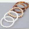 Marble Tube Beaded Bracelet Set with Metallic Accents
