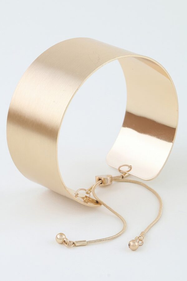 Wide Hammered Toggle Cuff Bracelet - Broad Band
