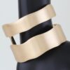 Hammered Double Wave Open Cuff Bracelet