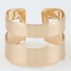 Hammered Double Wave Open Cuff Bracelet