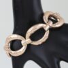 Hammered Chain Cuff Bracelet - Oval Link Statement