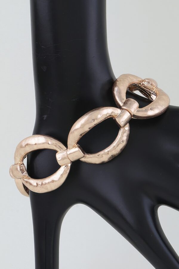 Hammered Chain Cuff Bracelet - Oval Link Statement