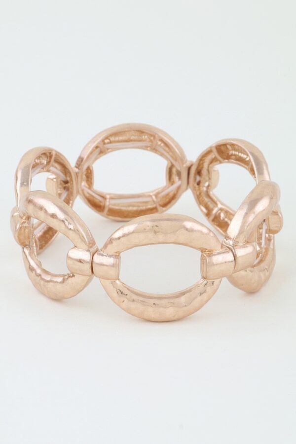 Hammered Chain Cuff Bracelet - Oval Link Statement