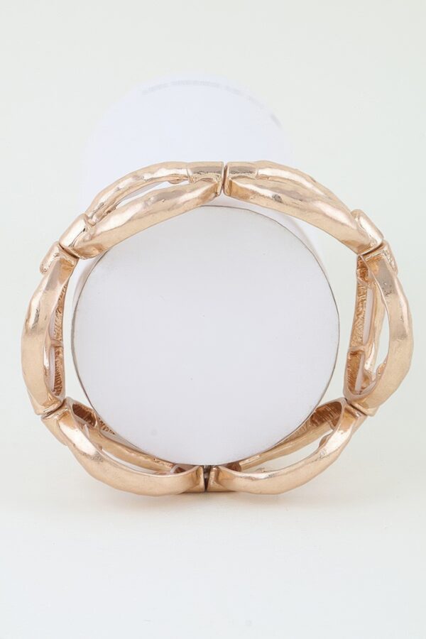 Hammered Chain Cuff Bracelet - Oval Link Statement