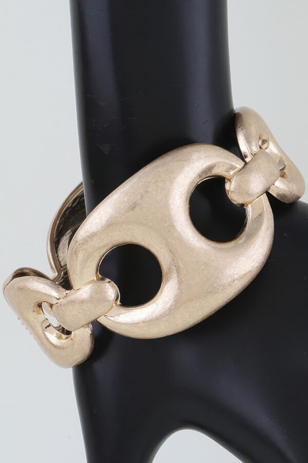 Hammered Mariner Cuff Bracelet with Curved Links