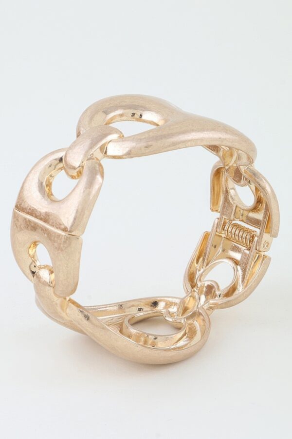 Hammered Mariner Cuff Bracelet with Curved Links
