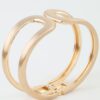 Hammered Double-Loop Open Cuff Bracelet