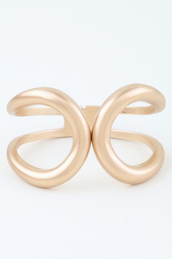 Greek Loop Open Cuff Bracelet - Sculpted Double-Loop