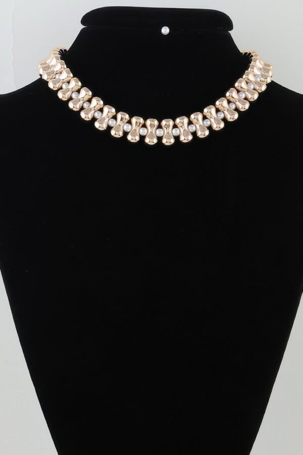 Hourglass Multi-Bead Necklace with Pearl Accents