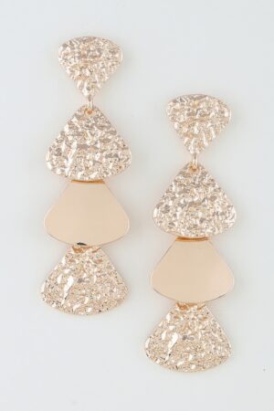 Hammered Scale Layered Drop Earrings