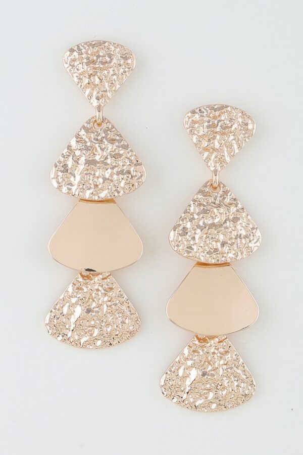 Hammered Scale Layered Drop Earrings