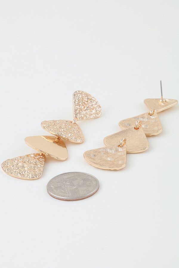 Hammered Scale Layered Drop Earrings