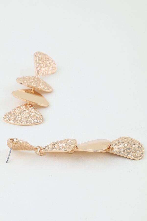 Hammered Scale Layered Drop Earrings