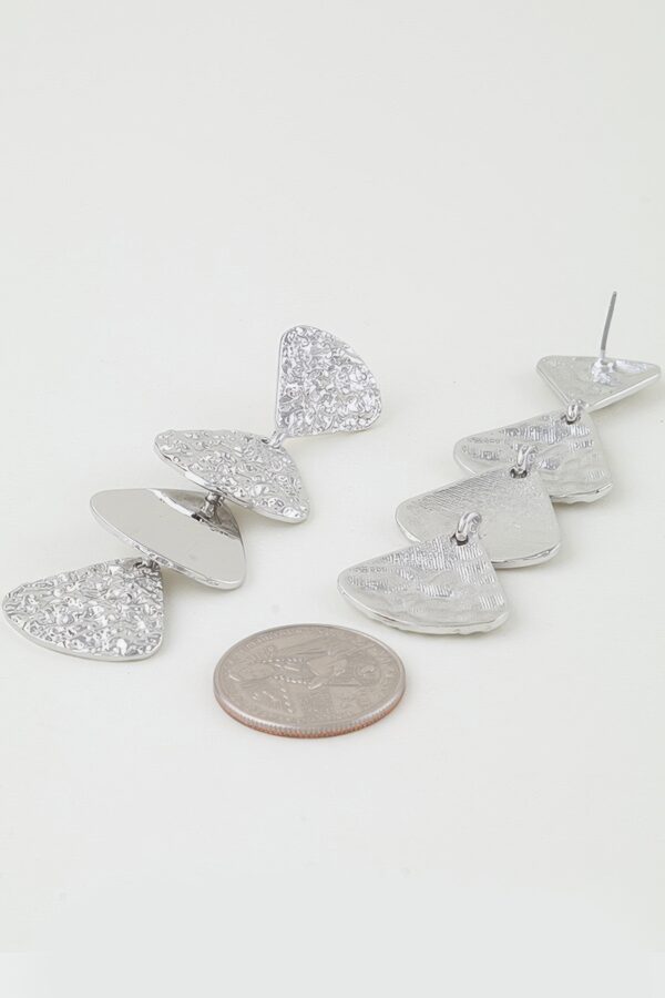 Hammered Scale Layered Drop Earrings
