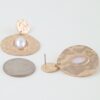 Pearl Drop Earrings with Hammered Frame