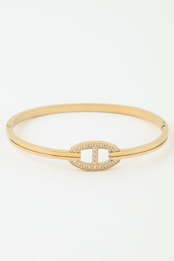 Bejeweled Mariner Chain Bracelet with Oval Accent